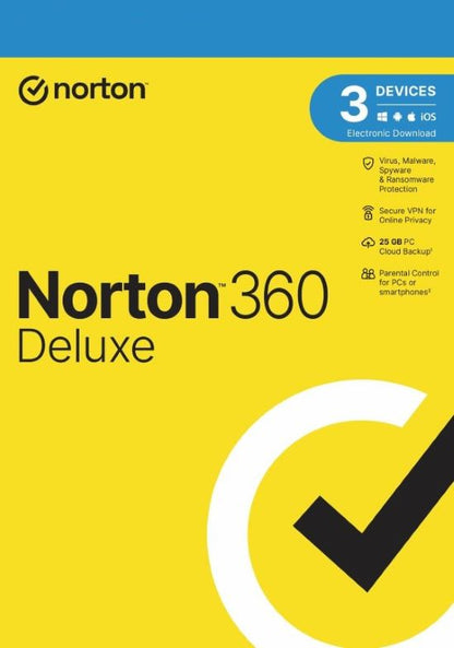 Norton 360 Deluxe 2024 EU Key (2 años / 3 dispositivos) + 25 GB de almacenamiento en la nube