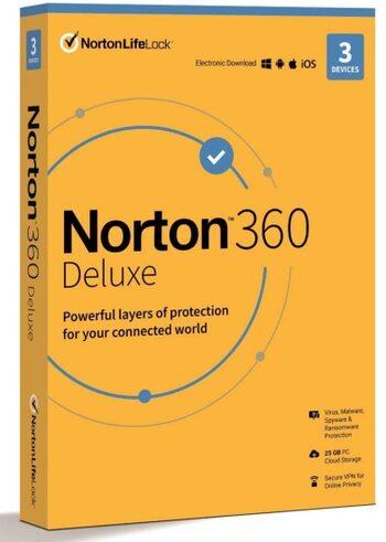 Norton 360 Deluxe 2024 EU Key (6 meses / 3 dispositivos) + 25 GB de almacenamiento en la nube