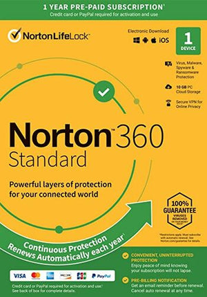 Norton 360 EU Key (1 año / 1 dispositivo) + 10 GB de almacenamiento en la nube