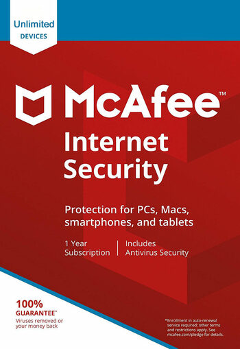 McAfee Internet Security - 1 Year Unlimited Devices Key