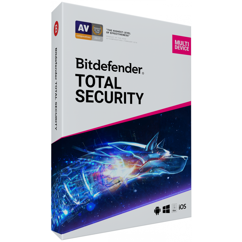 Bitdefender Total Security 2020 - 2019 Key - 5 Dispositivos, 90 Días - RoyalKey